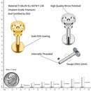 Right Grand ASTM F136 Titanium 16G Punk Hollow Skull Tragus Stud Earring Cartilage Helix Lip Ring Halloween Piercing Jewelry