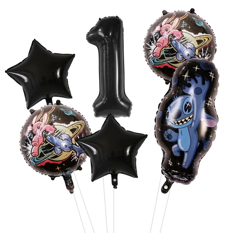6pcs Disney Lilo & Stitch Party Balloons Stitch 32" Number Balloon set Baby Shower Birthday Party Decorations Kids Toy Gifts