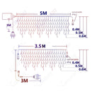 3.5-25M LED Icicle String Lights Christmas Curtain Fairy Lights Garland Remote Outdoor For New Year Wedding Street Holiday Decor