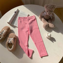 Children Cotton Leggings Girls Spring/Fall Pants Korean Solid Kids Fitting Long Pant Stretchy Tights Trousers Baby Bottoms Cloth