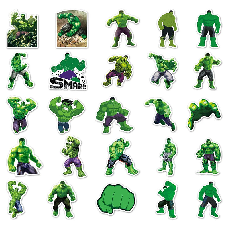 10/30/50pcs Disney Marvel Avengers Super Hero Hulk Stickers Skateboard Luggage Laptop Car Phone Cool Waterproof Sticker Kid Toy