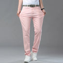 White Yellow Pink Red Fashion 5 Color Fashion Men's Stretch Jeans Slim Streetwear Korean Business Straight Casual Denim Trousers