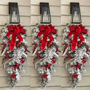 Christmas Flocking Garland Door Hanging Christmas Decorations Christmas Garland Rattan Pendant Decoration Home Holiday Layout