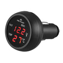 12/24V Car Volt Meter LED Digital Car Cigarette Lighter Voltmeter Thermometer USB Charger Car Battery Voltage Current Monitor