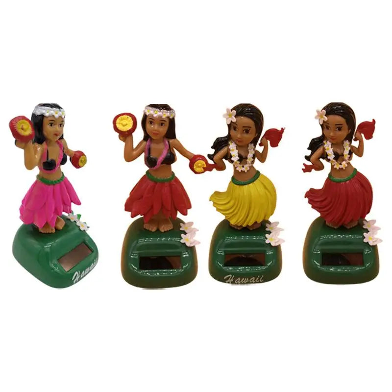 Solar Powered Dancing Hawaiian HulaGirl For Table Decoration Shaking Head Doll Dashboard for Car Dashboard Office Home