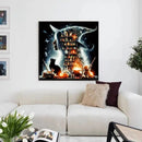 Huacan New Arrivals Diamond Painting Witch 5d Diamond Mosaic Animal Cat Rhinestone Pictures Home Decoration Craft Kit