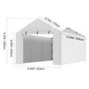 SucceBuy Carport Replacement Canopy Cover Garage Top Tent Shelter Tarp Heavy-Duty Waterproof & UV Protected with Ball Bungees