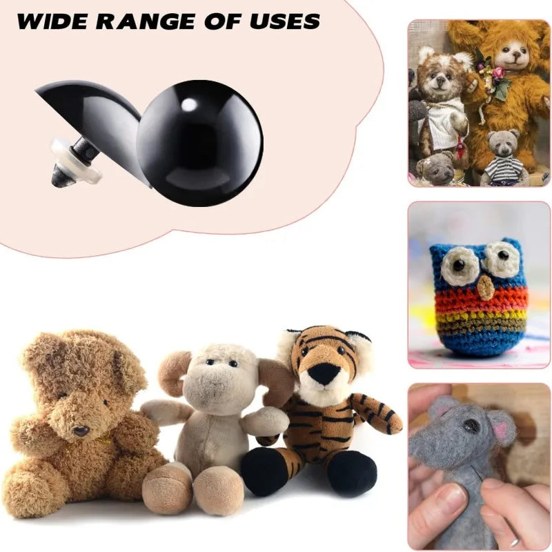 50/100pcs 5-20mm Black Plastic Safety Eyes For Toys DIY Doll Eyes Kit Handmade TeddyBear Making Supplies Eyes Accessories Gifts