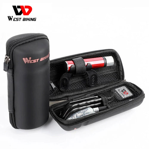 WEST BIKING Bicycle Repair Tool Kit Portable MTB Road Tire Tyre Lever Cycling Repair Tools Set With Bike Pump Storage Bottle Bag