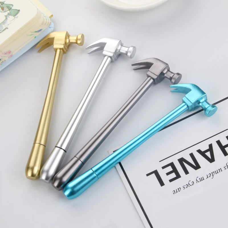 1 Pcs Lytwtw's Metallic Hammer Tools Stationery Creative Gel Pen Simulation School Office Supply Cute Kawaii Funny Gift Prize