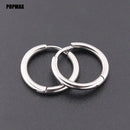 POPMAX Men��s Hoops Stainless Steel Round Circle Earrings For Women Man Gold Silver Color Not Fade Ear Rings Male Jewelry 2Pcs