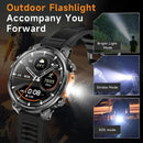 2026 GPS Smartwatch for Men 1.7 HD Screen Military Smart Watch Flashlight IP68 Waterproof 100 Sport Modes 720mAh Large Battery