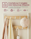 VASAGLE 3 in 1 Coat Stand with Shoe Rack, Steel Frame, 32 x 70 x 175 cm