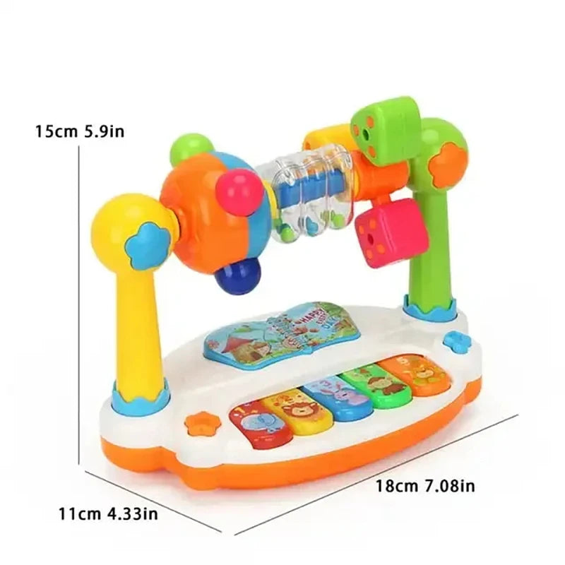 Baby Piano Toys Kids Rotating Music Piano Keyboard With Light Sound Music Toys for Toddlers Early Educational Game Toy Gifts