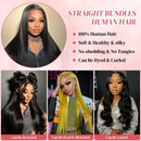 30 32 Inch Full Head Body Wave Bundles 100% Raw Human Hair Weaving Virgin Hair Extensions 1 3 4 Pcs Natural Black Color Double Weft Remy Hair Thick Full Ends Hair Bundles