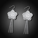 Anhänger aus hochwertigem 925er Sterlingsilber, schöne Quastenohrringe mit Blumen für Frauen, Mode, Party, Hochzeit, Schmuckgeschenke