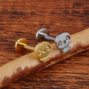 Right Grand ASTM F136 Titanium 16G Punk Hollow Skull Tragus Stud Earring Cartilage Helix Lip Ring Halloween Piercing Jewelry