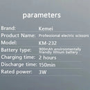Kemei KM-232 Electric Hair Clipper with Led Display Screen Hair Cutting Machine for Men Hair Trimmer Professional Hair Cutter