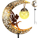 The Moonveil | Crackle Glass Solar Garden Stake Lights