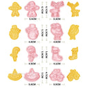 Mehrere Sets DIY Tortendekorationswerkzeuge Weihnachtsplätzchenausstecher Cartoon-Keksausstecher DIY Fondantform Backwerkzeuge für die Küche