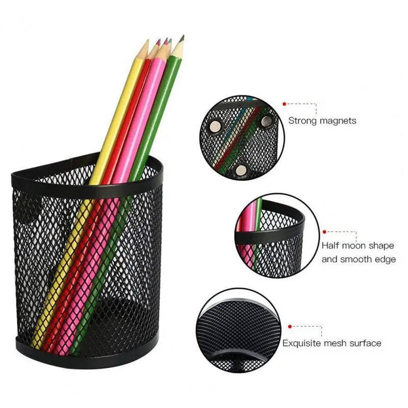 Magnetic Pen Holder For Whiteboard Refrigerator Durable Lightweight Mesh Storage Magnetic Basket Locker Organizer Accessories