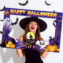 1Set Happy Halloween Foto Booth Requisiten Papierrahmen Thema Party Dekoration Zubehör Halloween Party Aktivität Zuhause DIY Fotorequisite