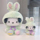 Easter Cute Hellokitty Kuromi Melody Cinnamoroll  Pochacco Turn Into Rabbit Plush Toys Cartoon Lovely Stuffed Dolls For Holiday