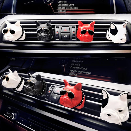 French Bulldog Car Air Freshener Outlet Air Vent Perfume Ornament Essential Oil Fragrance Scent Car Accessories