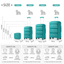 Kono Large Suitcase Hard Shell Travel Trolley 4 Spinner Wheels Lightweight Polypropylene Check in Luggage with TSA Lock