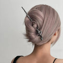 Women's Hairpin Straight Curved Metal Hair Stick Pin Chinese Style Headdress Elegant Jewelry Accessories Wedding Party Headwear