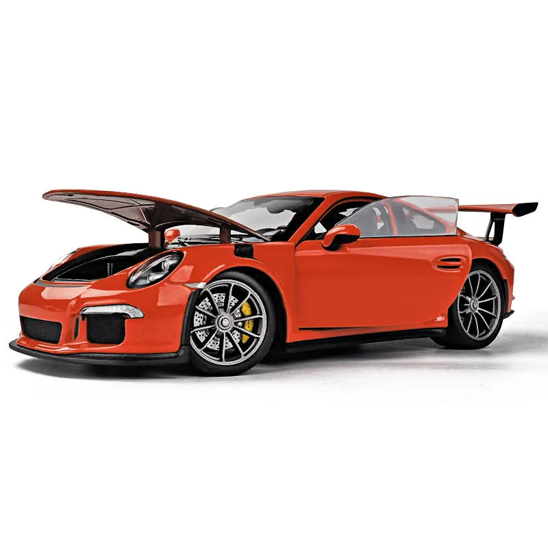 WELLY 1:24 Porsche 911 GT3 RS Blue Car Alloy Car Model Simulation Car Decoration Collection Gift Toy Die Casting Model Boy Toy