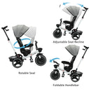 Ubravoo Baby Stroller Tricycle Ride Bike , 5-in-1, Adjustable Canopy, Sitting & Lying,Celerity Disassembly & Assembly,1-5 Years