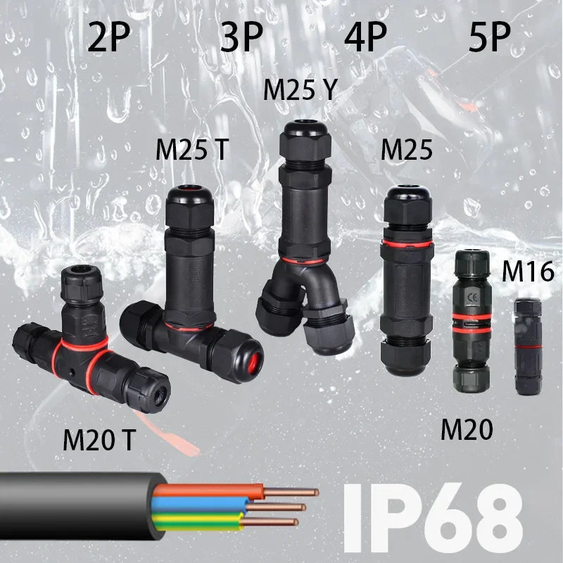 IP68 Waterproof Connector Three-way Electrical 2/3/4pin Wire Cable Connector Outdoor Underwater Terminal Block Home Improvement