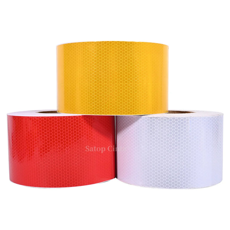 10cm*5M PVC Lattice Reflective Car Sticker White Red Orange Yellow Strong Adhesive Retro Reflectors Tape High Conspicuity Strips