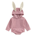 3D Bunny Ear Baby Girls Boys Romper Spring Corduroy Toddler Clothes Cute Long Sleeve Hooded Jumpsuit Infant Kids Easter Clothes