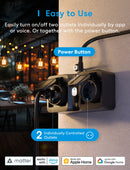 Meross Matter EU Outdoor Wasserfeste Steckdose WiFi Drahtlose Erweiterung Regenschutzabdeckung mit Stromüberwachung IP44 16A