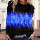 Long Sleeve Gradient Pattern Women Fashion T-Shirts Spring Autumn 3D Tie-dye Print Street Ladies Tees 6XL Big Size Casual Tops