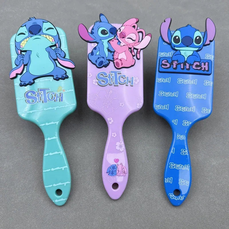 Miniso Disney Anime Lilo Stitch Combs Cartoon Stitch Mickey Minnie Mouse Air Cushion Massage Combs Children Girls Comb Hair Brus