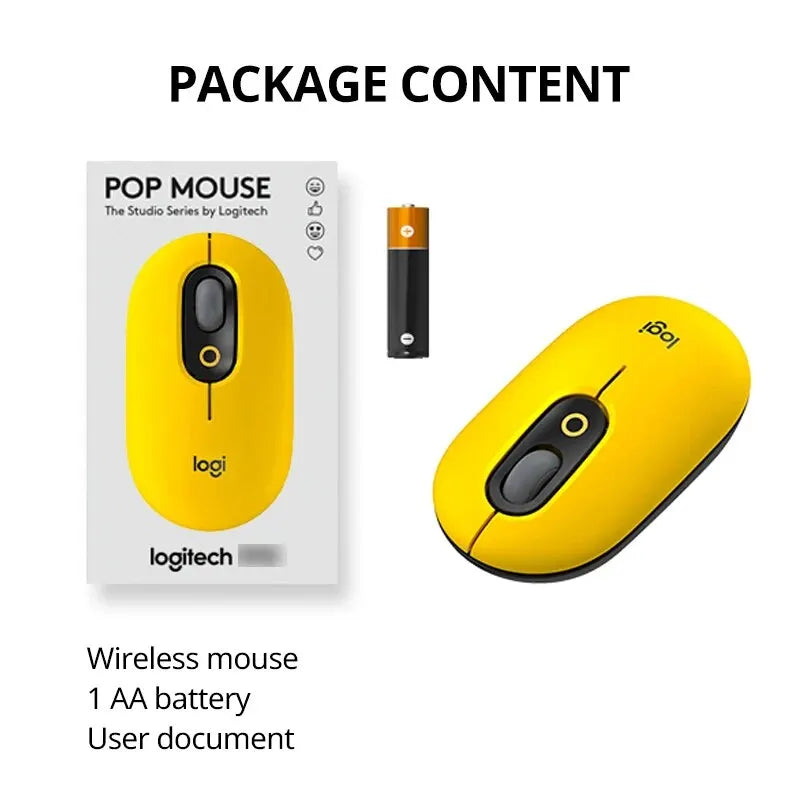 Logitech POP Mouse Wireless Bluetooth Silent High Precision Optical Tracking Mice iPad Notebook Office Portable Cute Personality