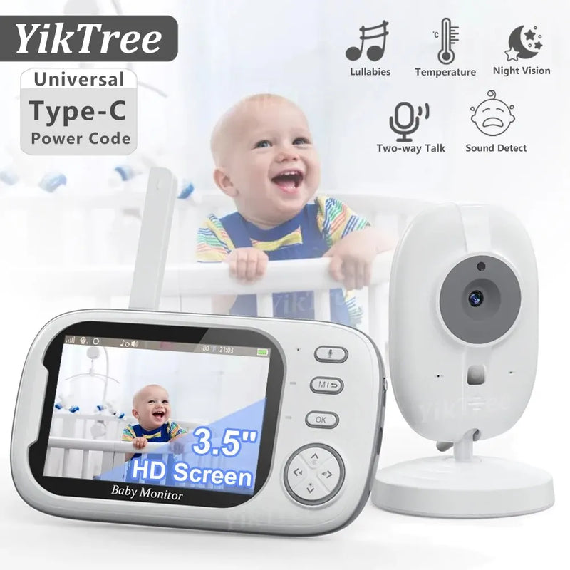 3.5 Inch Wireless Video Baby Monitor Mother Kids Two-way Audio Baby Nanny Security Camera Night Vision Temperature Monitoring