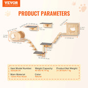The Vertical Kingdom | Wall-Mounted Cat Shelves with Hammocks and Cat Tree