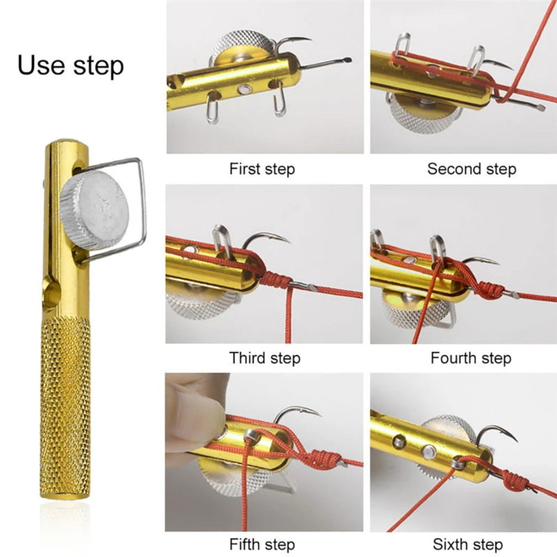 Full Metal Fishing Hook Knotting Tool & Tie Hook Loop Making Device & Hooks Decoupling remover Carp Fishing Accessory