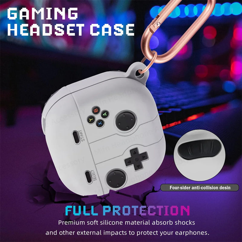 Game console design For Samsung Galaxy Buds 2 Buds2 Pro Buds FE Buds Live Soft Silicone Headphone Cover Funda With cleaning pen