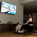 Home Rowing Machine 32Level Adjustable Resistance 300LBS Trainer Row Machine LED Monitor Tablet Holder Bluetooh Fitness Machine