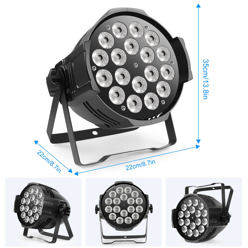 U'King 4PCS 200W 18 LED Par Light 4in1 18x8W RGBW Stage Light DMX 512 Control 4/8CH Flat Lighting Christmas DJ Party Disco Lamp