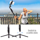 54-in Extendable Selfie Stick Tripod Stand Aluminum Alloy with Phone Holder Sports Camera Mount Adapter Remote Shutter
