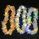 1pcs White Hawaiian Leis Masquerade Beach  Tropical Glow Party Light Up Flower Necklace Headband with LED Light Wedding Festival