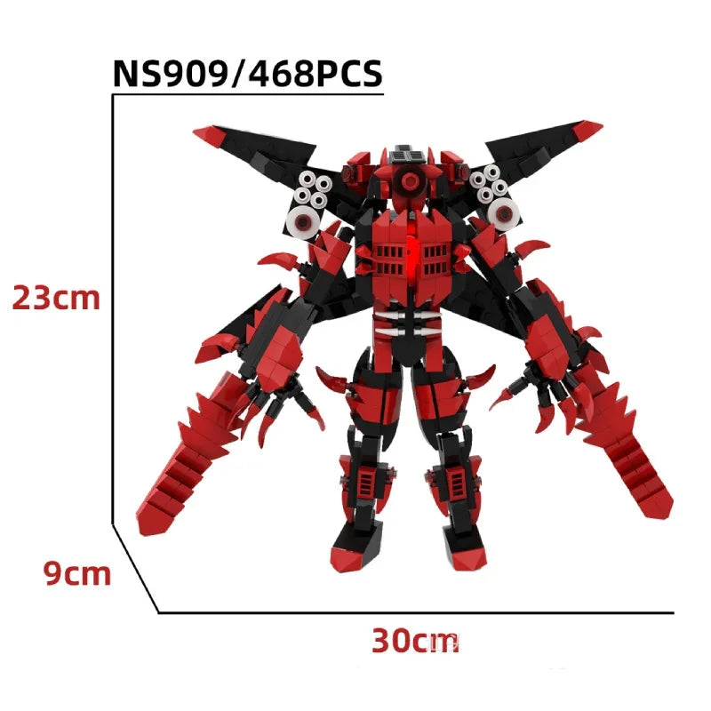 Skibidi Toilet Clock Man Building Blocks Toys Cameraman Speakerman Monitor Titan Tv Man Juguetes Brick Model Toys Gift For Kids