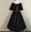 Women Patchwork Medieval Renaissance Dress Halloween Gothic off Shoulder Retro Long Dress