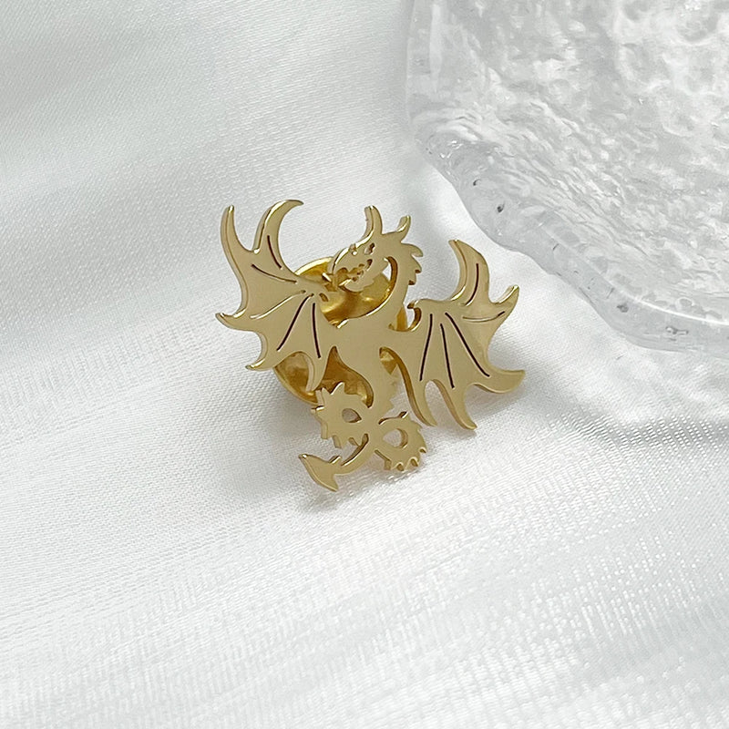 2024 fashion jewelry gold exquisite dragon brooch fantasy accessories gift for men couple